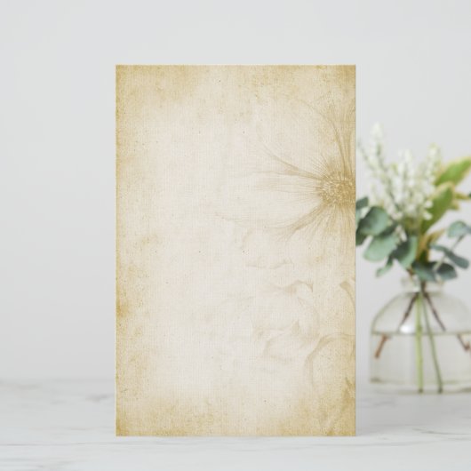 ヴィンテージの花のノート紙 便箋 (スタンド正面)