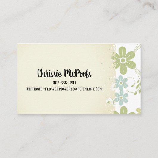 ヴィンテージの花のハンドメイドの石鹸の浴室のにおいのラベル 名刺 (裏面)