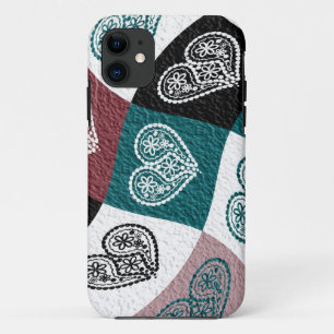 ヴィンテージの花のハートのアール・デコのiphoneの場合 iPhone 11 ケース