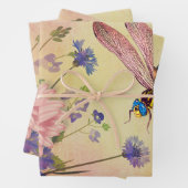ヴィンテージの花のバグEphemera Decompage Wrapping ラッピングペーパーシート (インサイチュ)