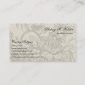 ヴィンテージの花のバスケットの黒の絵画 名刺 (裏面)