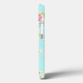ヴィンテージの花のバラの青いぼろぼろのばら色パターン Case-Mate iPhoneケース (裏面 / 左)
