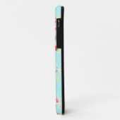 ヴィンテージの花のバラの青いぼろぼろのばら色パターン Case-Mate iPhoneケース (裏面/左)