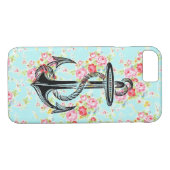 ヴィンテージの花のバラパターンぼろぼろのバラのいかり Case-Mate iPhoneケース (裏面(横))