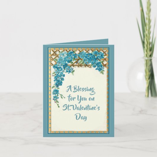 ヴィンテージの花のバレンタインデーカード シーズンカード (正面)