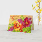 ヴィンテージの花のバースデー・カード カード (黄色い花)