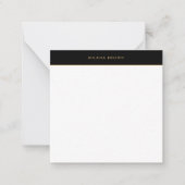 ヴィンテージの花のパターン金ゴールド名 ノートカード (正面)