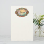 ヴィンテージの花のパーソナライズな文房具 便箋 (スタンド正面)