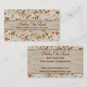 ヴィンテージの花のピンクのぼろぼろのシックな名刺 名刺 (正面/裏面)