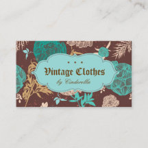 ヴィンテージの花のファッション衣類のティール（緑がかった色）茶色がかった鋼色