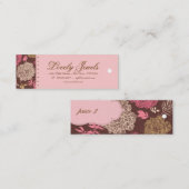 ヴィンテージの花のファッション衣類のピンクのブラウンのクリーム スキニー名刺 (正面/裏面)