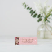 ヴィンテージの花のファッション衣類のピンクのブラウンのクリーム スキニー名刺 (スタンド正面)