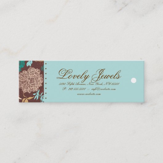 ヴィンテージの花のファッション衣類の茶色がかった鋼色のクリーム スキニー名刺 (正面)