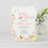 ヴィンテージの花のベビーシャワーの招待状 招待状 (スタンド正面)