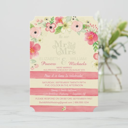 ヴィンテージの花のポストの結婚披露宴の招待だけ 招待状 (スタンド正面)