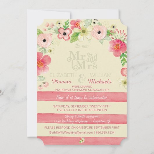 ヴィンテージの花のポストの結婚披露宴の招待だけ 招待状 (正面)