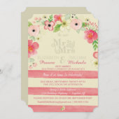 ヴィンテージの花のポストの結婚披露宴の招待だけ 招待状 (正面/裏面)