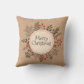 ヴィンテージの花のメリークリスマス|の装飾用クッション クッション (裏面)