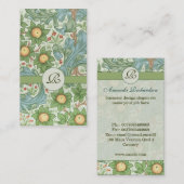 ヴィンテージの花のモノグラムの名刺 名刺 (正面/裏面)