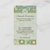 ヴィンテージの花のモノグラムの名刺 名刺 (裏面)