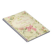 ヴィンテージの花のモモのブライダルシャワーのゲストブック- ノートブック (右側)