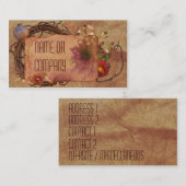 ヴィンテージの花のラベル 名刺 (正面/裏面)