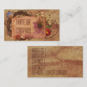 ヴィンテージの花のラベル 名刺 (正面/裏面)