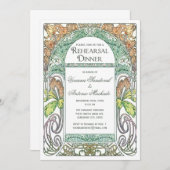 ヴィンテージの花のリハーサルの夕食の招待状IV (3) 招待状 (正面/裏面)