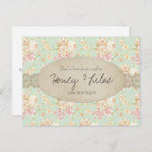 ヴィンテージの花のレースのギフト券の郵便はがき ポストカード (正面/裏面)