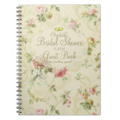 ヴィンテージの花のロマンチックなブライダルシャワーの来客名簿 ノートブック (正面)