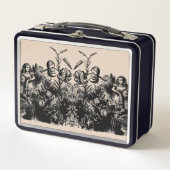 ヴィンテージの花の不思議の国のアリス  メタルランチボックス (正面)
