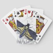 ヴィンテージの花の不気味な死の頭部Hawkmoth トランプ (裏面)