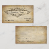 ヴィンテージの花の円形浮彫りによって老化させる紙 名刺 (正面/裏面)