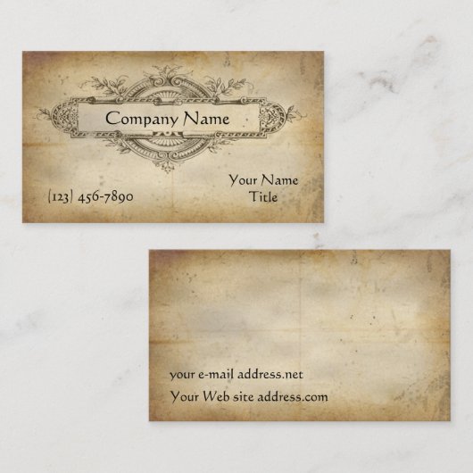 ヴィンテージの花の円形浮彫りによって老化させる紙 名刺 (正面/裏面)