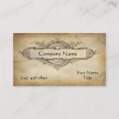 ヴィンテージの花の円形浮彫りによって老化させる紙 名刺 (正面)