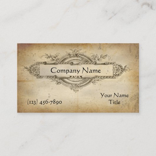 ヴィンテージの花の円形浮彫りによって老化させる紙 名刺 (正面)
