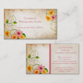 ヴィンテージの花の動揺してでグランジな背景 名刺 (正面/裏面)