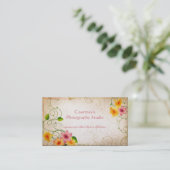 ヴィンテージの花の動揺してでグランジな背景 名刺 (スタンド正面)