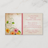 ヴィンテージの花の動揺してでグランジな背景 名刺 (裏面)