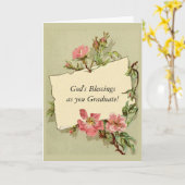 ヴィンテージの花の卒業か卒業生 カード (黄色い花)