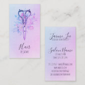 ヴィンテージの花の原稿の美容師の美容師 名刺 (正面/裏面)