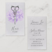 ヴィンテージの花の原稿の美容師の美容師 名刺 (正面/裏面)