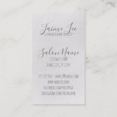 ヴィンテージの花の原稿の美容師の美容師 名刺 (裏面)