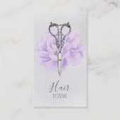 ヴィンテージの花の原稿の美容師の美容師 名刺 (正面)