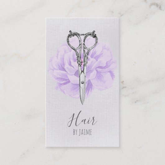 ヴィンテージの花の原稿の美容師の美容師 名刺 (正面)