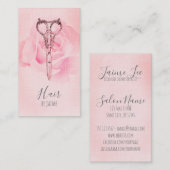 ヴィンテージの花の原稿の美容師の美容師 名刺 (正面/裏面)