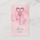 ヴィンテージの花の原稿の美容師の美容師 名刺 (正面)