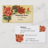 ヴィンテージの花の名刺のテンプレート 名刺 (正面/裏面)