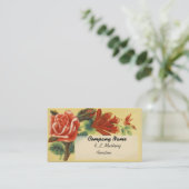 ヴィンテージの花の名刺のテンプレート 名刺 (スタンド正面)