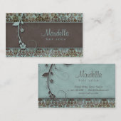 ヴィンテージの花の名刺のヘアーサロン 名刺 (正面/裏面)